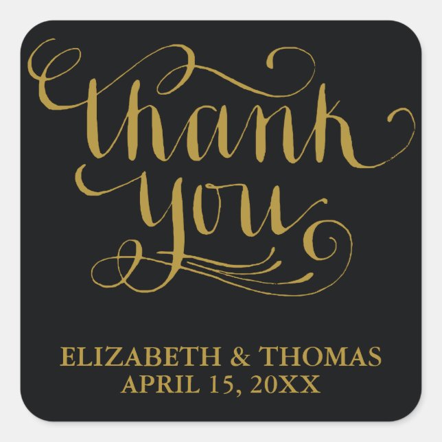 ELEGANT HANDWRITTEN SCRIPT THANK YOU STICKERS (Front)