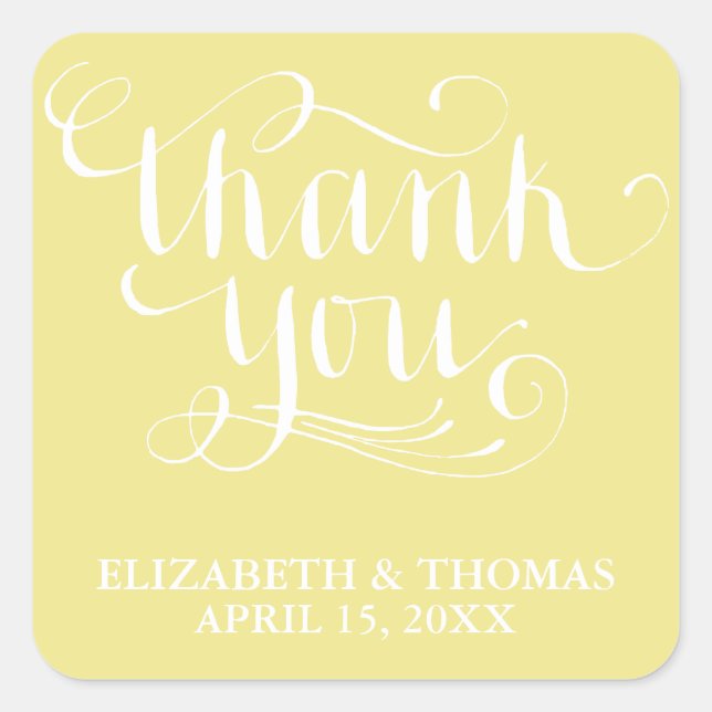 ELEGANT HANDWRITTEN SCRIPT THANK YOU STICKERS (Front)