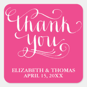 ELEGANT HANDWRITTEN SCRIPT THANK YOU STICKERS