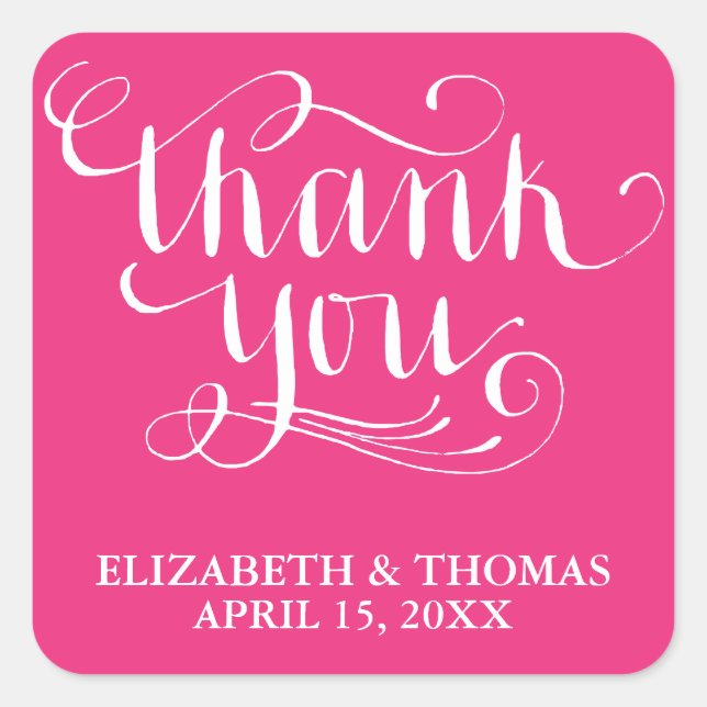 ELEGANT HANDWRITTEN SCRIPT THANK YOU STICKERS (Front)