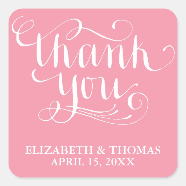 ELEGANT HANDWRITTEN SCRIPT THANK YOU STICKERS (Front)