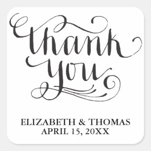 ELEGANT HANDWRITTEN SCRIPT THANK YOU STICKERS