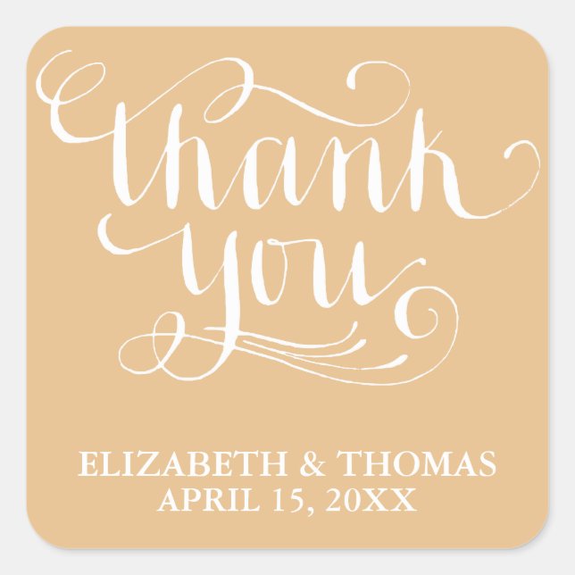 ELEGANT HANDWRITTEN SCRIPT THANK YOU STICKERS (Front)