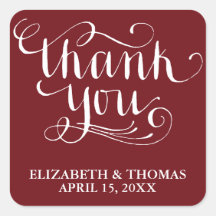 ELEGANT HANDWRITTEN SCRIPT THANK YOU STICKERS