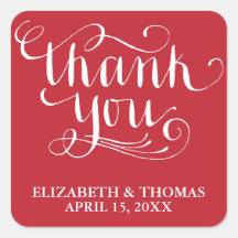 ELEGANT HANDWRITTEN SCRIPT THANK YOU STICKERS