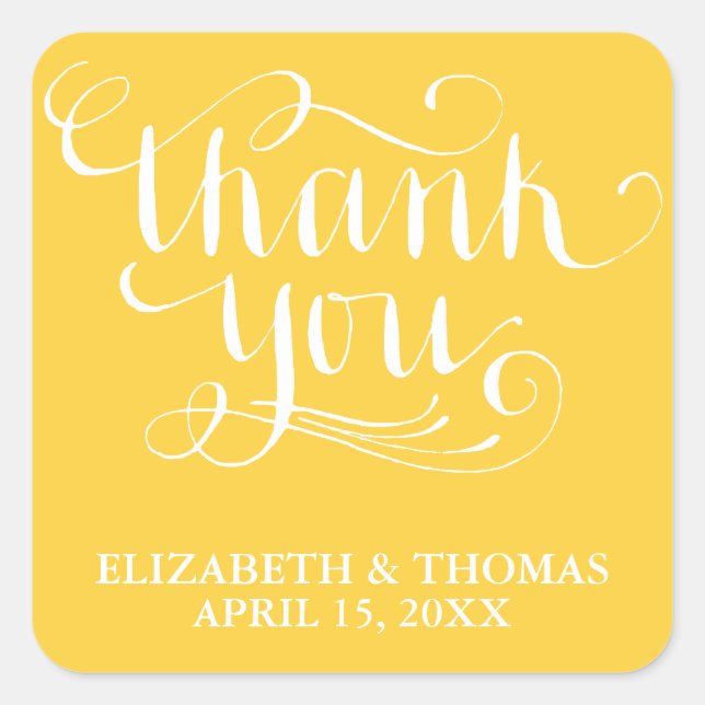 ELEGANT HANDWRITTEN SCRIPT THANK YOU STICKERS (Front)
