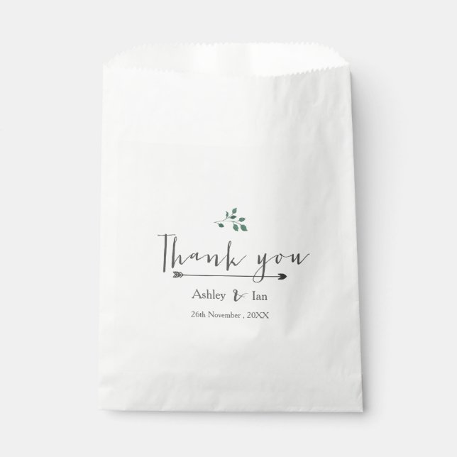 Elegant Handwritten Script wedding favour bag (Front)