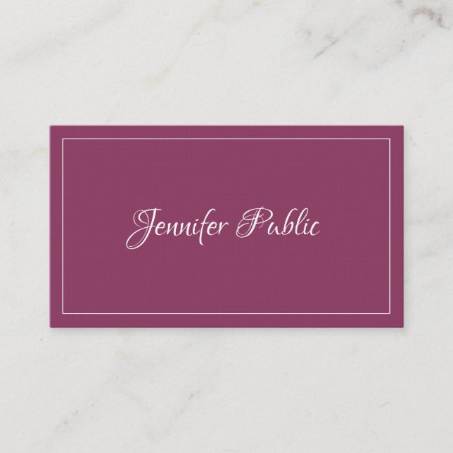 Elegant Handwritten Text Simple Plain Modern Luxe Business Card (Front)