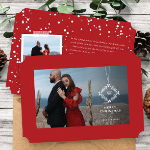 Elegant Hanging Monogram Elegant Christmas Photo Holiday Card