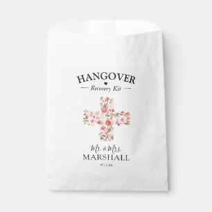 Elegant Hangover Recovery Kit   Pink Floral Favour Bag