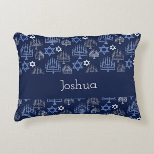 Elegant Hanukkah Holiday Pattern Accent Pillow