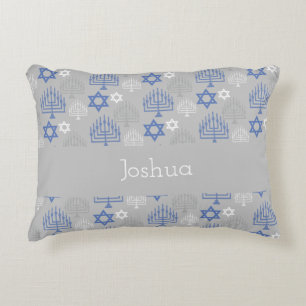 Elegant Hanukkah Holiday Pattern Accent Pillow