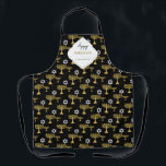 Elegant Hanukkah Holiday Pattern Gold Apron<br><div class="desc">Digital Art by Liliumdes.
Customize it with your details.</div>