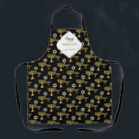 Elegant Hanukkah Holiday Pattern Gold Apron<br><div class="desc">Digital Art by Liliumdes.
Customize it with your details.</div>