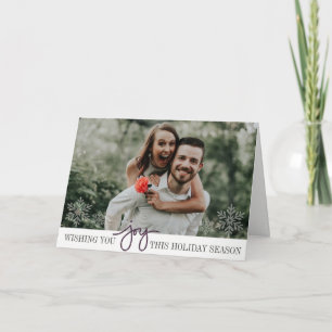 Elegant Hanukkah Joy Folded Photo Card