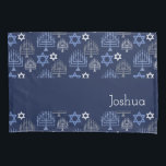 Elegant Hanukkah Menorah Blue Holiday Pattern Pillowcase<br><div class="desc">Digital Art by Liliumdes.
Customize it with your details.</div>