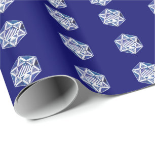 Elegant Hanukkah Menorah in Star of David  Wrapping Paper