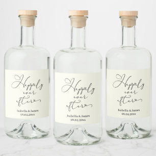 Elegant Happily Ever After Ivory Romantic Wedding  Liquor Bottle Label