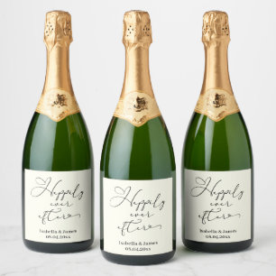 Elegant Happily Ever After Ivory Romantic Wedding Sparkling Wine Label