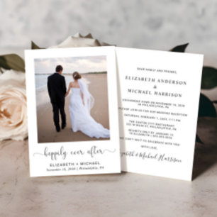 Elegant Happily Ever After Photo Wedding Reception Invitation