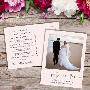 Elegant Happily Ever After Photo Wedding Reception Invitation Postcard