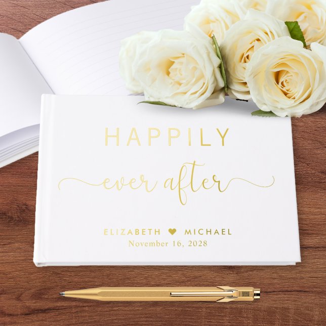 Elegant Happily Ever After Wedding Guest Book (Creator Uploaded)