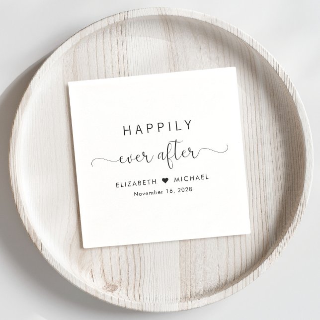 Elegant Happily Ever After Wedding Napkin (Creator Uploaded)