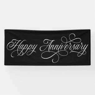 Elegant Happy Anniversary script  Banner