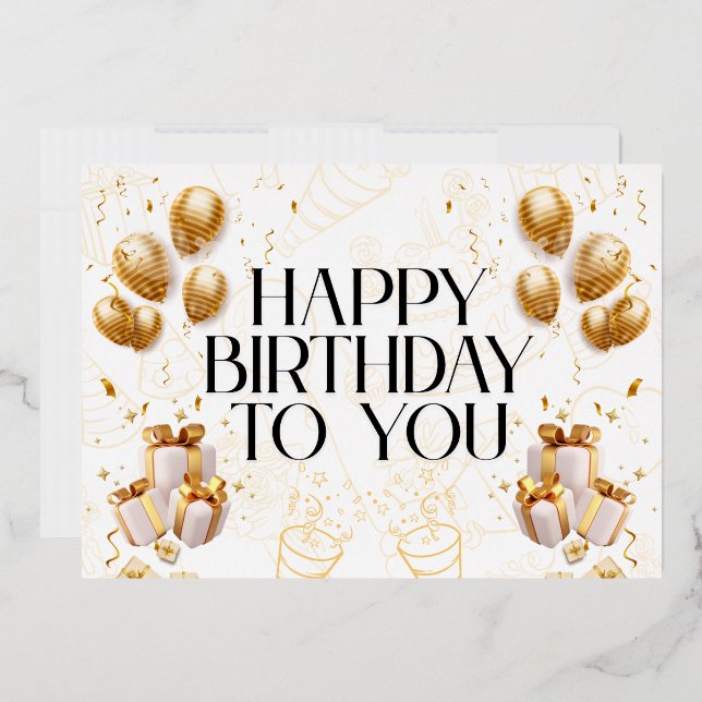 Elegant Happy Birthday Card (Envelope)