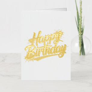 Elegant Happy Birthday Folded Foil Greeting Card