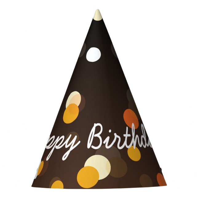 Elegant Happy Birthday in Sparkles Party Hat (Front)