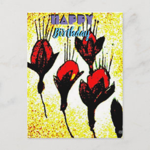 Elegant Happy Birthday Postcard