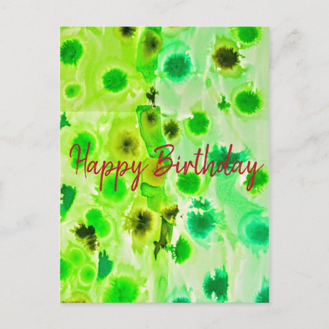 Elegant Happy Birthday Postcard (Front)