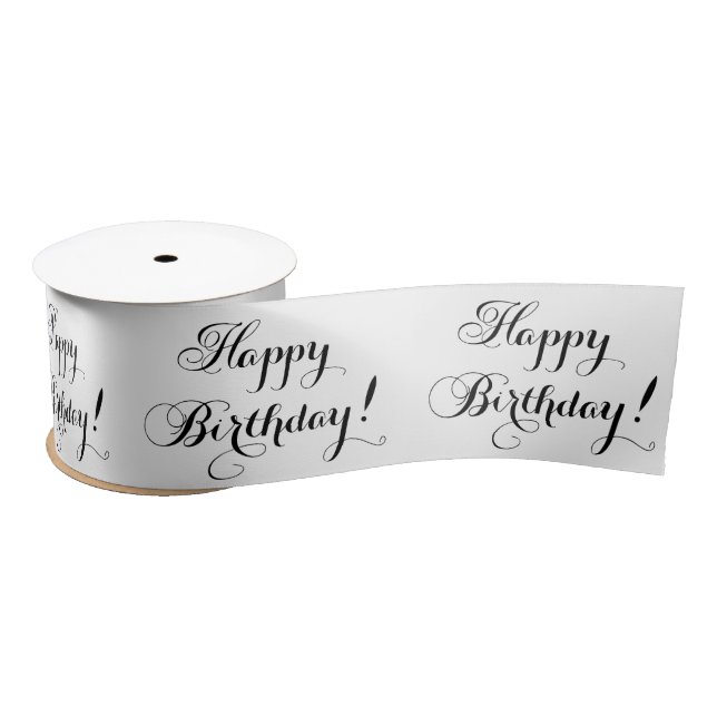 Elegant Happy Birthday Satin Ribbon (Spool)