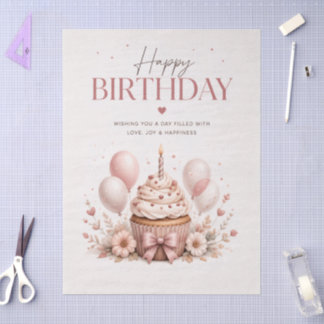 Elegant Happy Birthday Tissue Paper