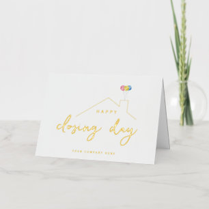 Elegant Happy Closing Day Real Estate Foil Greeting Card