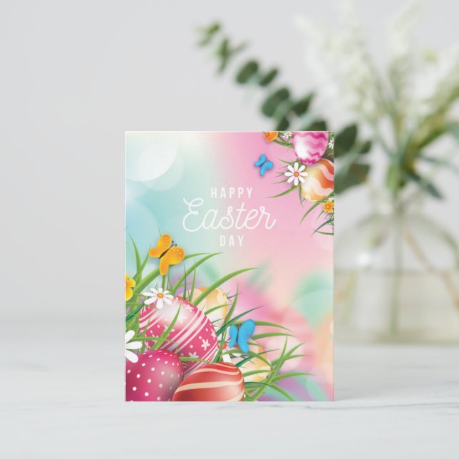 Elegant Happy Easter Day Holiday Card (Standing Front)