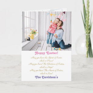 Elegant Happy Easter Family Photos Card