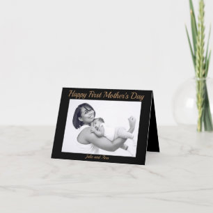 ELEGANT HAPPY FIRST MOTHER'S DAY ONE PHOTO CARD