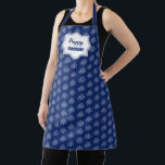 Elegant Happy Hanukkah Blue Menorah Pattern Apron<br><div class="desc">Quality Hanukkah aprons for you to customize with your special holiday message.</div>