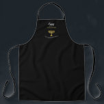 Elegant Happy Hanukkah Golden Menorah Monogram Apron<br><div class="desc">Digital Art by Liliumdes.
Customize it with your details.</div>