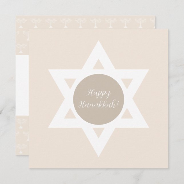 Elegant Happy Hanukkah Greetings Card (Front/Back)