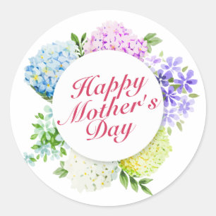 Élégant Happy Mère's Day Floral Frame Sticker