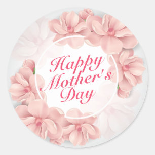 Élégant Happy Mère's Day Floral Frame Sticker