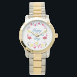 Elegant Happy Mother’s Day Floral Art Watch<br><div class="desc">Celebrate love, warmth, and appreciation with this elegant Happy Mother’s Day floral design. Featuring a delicate arrangement of colourful flowers and soft vintage-inspired details, this design brings a charming and heartfelt touch to any product. Perfect for gifting your mom, grandmother, or any special woman in your life. Whether printed on...</div>