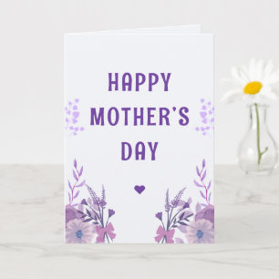 Elegant Happy Mother’s Day Purple Floral Card