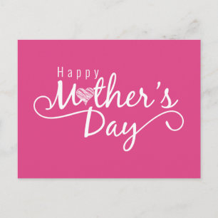 Elegant Happy Mother's Day Calligraphy Postcard