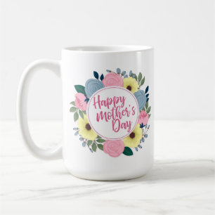 Elegant Happy Mother's Day Floral   Classic Mug