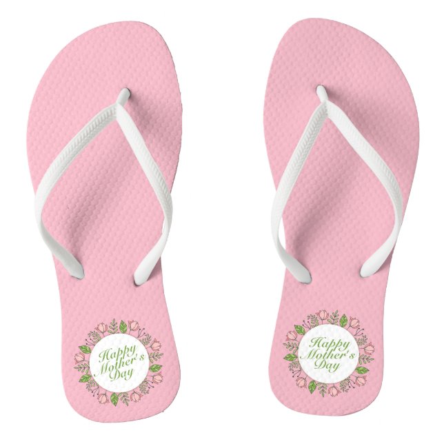 Elegant Happy Mother's Day Floral | Flip Flops (Footbed)