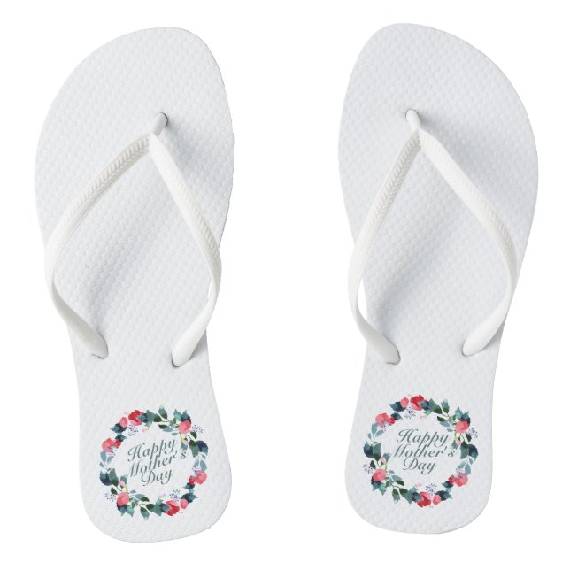 Elegant Happy Mother's Day Floral | Flip Flops (Footbed)